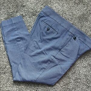 LOFT Blue & White Checkered Pants